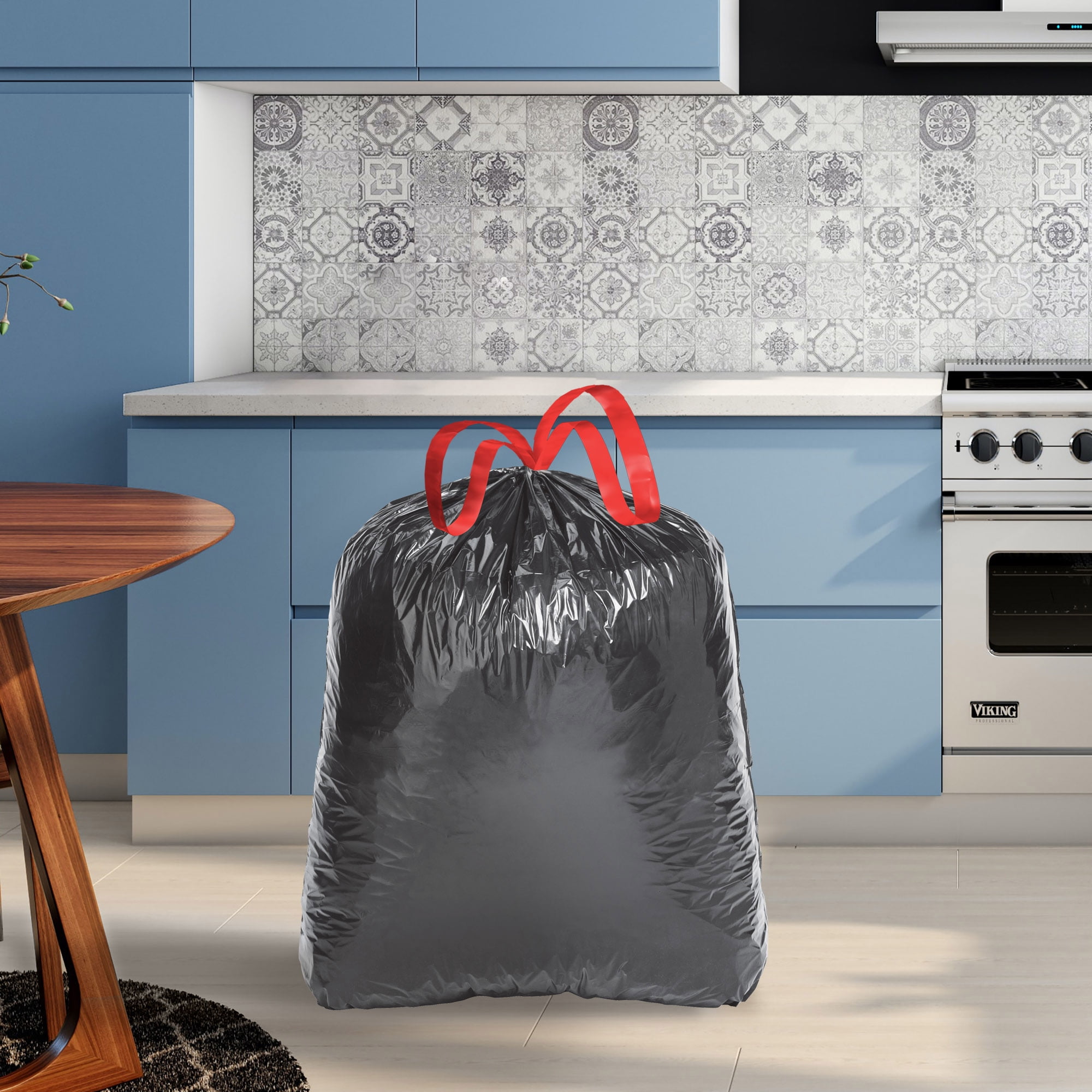Husky Large Trash Bags, 30 Gallon, 80 Black Bags (Unscented, Tear-Resistant, Drawstring, 10% PCR)