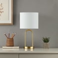 thumbnail image 2 of Mainstays 16.75" Gold Metal Arch Table Lamp with White Fabric Lamp Shade, 2 of 8