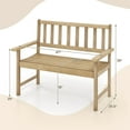 thumbnail image 7 of Amijoy Outdoor Teak Wood Garden Bench, 2-Person Patio Bench With Backrest And Armrests, Patio Garden Bench Natural, 7 of 7