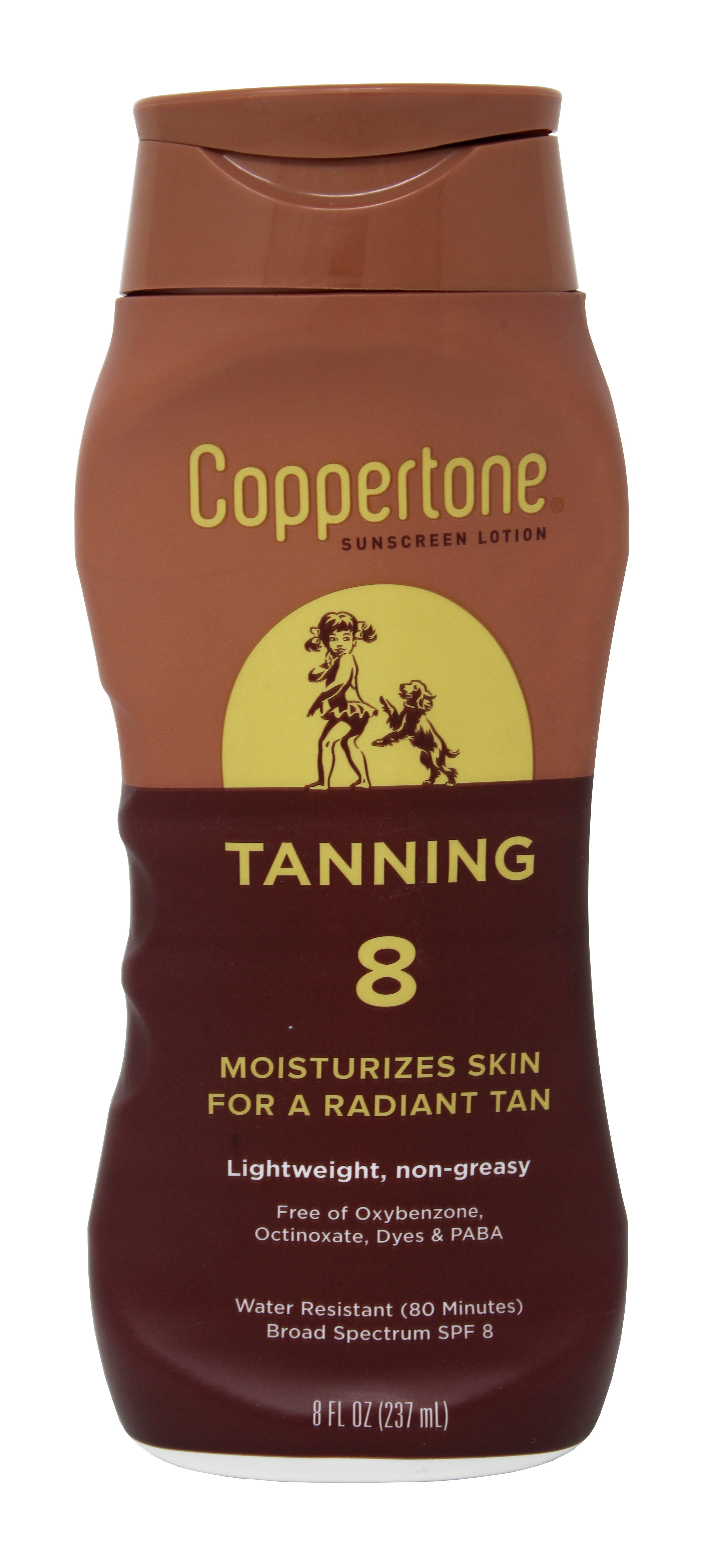 Coppertone Tanning Lotion Non-greasy, Light Formula SPF 8, 8-Fluid Ounce