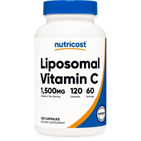 Nutricost Liposomal Vitamin C (1500mg) 120 Vegan Capsules - GMO-Free  Gluten-Free  60 Servings