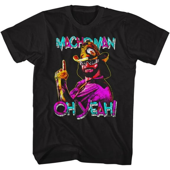 Macho Man Black Adult T-Shirt 3Xlt