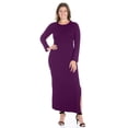 thumbnail image 3 of Plus Size Long Sleeve Side Slit Fitted Maxi Dress, 3 of 11