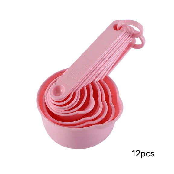 ACDANC Plastic Measuring Cups and Spoons Set of 11,Kitchen Measuring Cups and Spoons Set for Dry&Liquid Ingredients