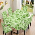 thumbnail image 2 of TSOVTHRID Shamrock Music Note Print Tablecloth Stretch Dining Chair Slipcovers Anti-Dust Chair Covers Washable Rectangle Table Cloth Soft Furniture Protector Cover for St. Patrick's Day Decor, 7 Pcs, 2 of 6