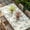 White, variant on Daisy Table Cloths for 3 Foot Rectangle Tables, Spring Floral Eucalyptus Leaves Botanical Beige Patio Waterproof Elastic Fitted Tablecloths, Washable Rectangular Table Cover for Camping