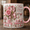 Black, variant on Breast Cancer Awareness Ceramic Mugs Personalized Pink Ribbon Rose Bouquet Gift