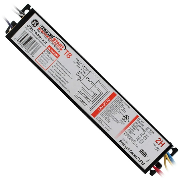 GE GE232MVPSHV03 Fluorescent Dimming Ballast, 2Lamp, 32W, T8 F32T8