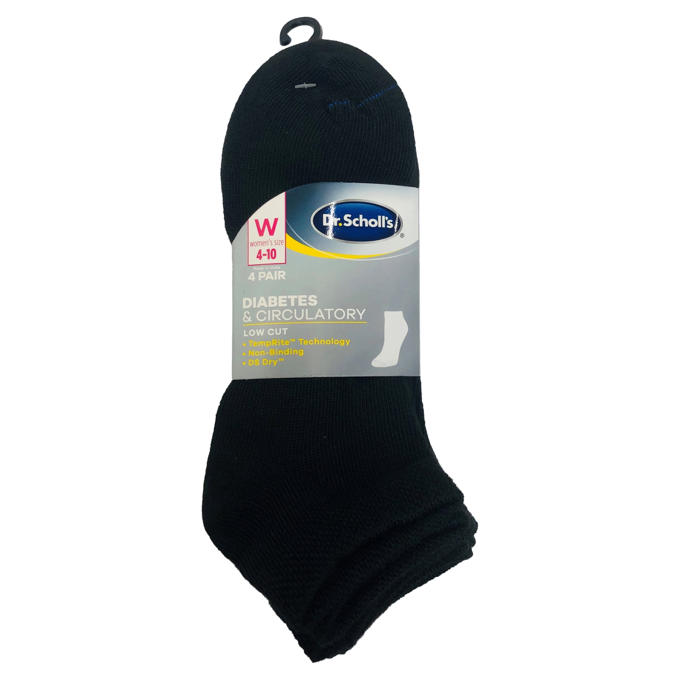 (2 pack) Dr. Scholl's Women's Diabetes and Circulatory Low Cut Socks, 4 Pack