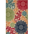 thumbnail image 3 of 5x7 Water Resistant, Indoor Outdoor Rugs for Patios, Front Door Entry, Entryway, Deck, Porch, Balcony | Outside Area Rug for Patio | Multi-Color, Floral | Size: 5'3'' x 7'3'', 3 of 8