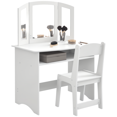 thumbnail image 1 of Qaba Coiffeuse pour Enfants, Table de Maquillage Ensemble de Jeu d'Imitation avec Miroir, 1 of 10