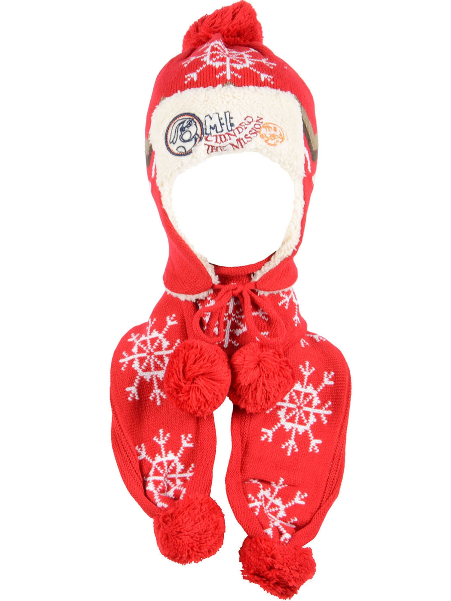 Toddler Kids Boy Girl Fleece Beanie Hat Cap Scarves Christmas Gifts 2 Pcs Set 