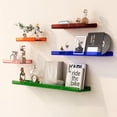 thumbnail image 2 of Color Acrylic Wall Mounted Storage Rack Modern Bathroom Living Room Shelves Free Punching Wall Shelf Home Decorative Shelves, 2 of 9