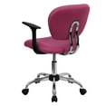 thumbnail image 4 of Flash Furniture Beverly Mid-Back Pink Mesh Padded Swivel Task Office Chair with Chrome Base and Arms, 4 of 6