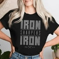 thumbnail image 2 of Iron Sharpens Iron Christian Bible Scripture Gym Workout Women T-Shirt – Faith and Fitness Tee for Women, Inspirational Religious Workout Shirt, Spiritual Strength Training Apparel,, 2 of 3