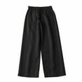 thumbnail image 2 of ZHUGeLI Pants for Women Capri Pants for Women 2024 Casual Drawstring Elastic Waist Wide Leg Cropped Pants Summer Loose Cropped Trousers With Pockets Ankle Capris Trousers Elastic Waist, 2 of 9