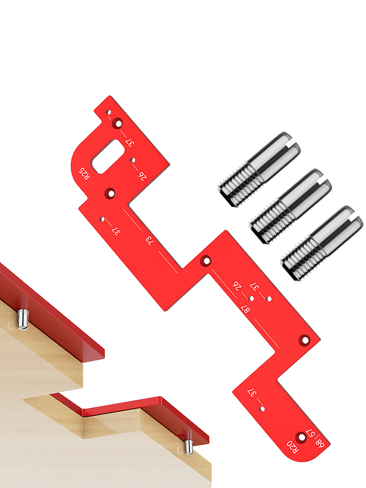 Cabinet Hardware Jig, Aluminum Alloy Punch Locator Drill Guide Cabinet Slotting Tool, Sturdy Cabinet Door Installation Tool Drilling Dowelling Guide for Cabinets Wardrobes