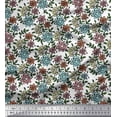 thumbnail image 1 of Soimoi Moss Georgette Fabric Leaves & Floral Block Print Fabric by Yard 42 Inch Wide, 1 of 3