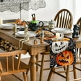 thumbnail image 4 of Smile Jack O Lantern Pumpkin Ghost Spider Halloween Table Runner Black 13 x 72 Inch, 4 of 7