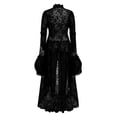 thumbnail image 4 of Women's Victorian Corset Dress Vampire Fairy Costume Long Black Vintage Witch Cosplay Gown 2025 Halloween, 4 of 5