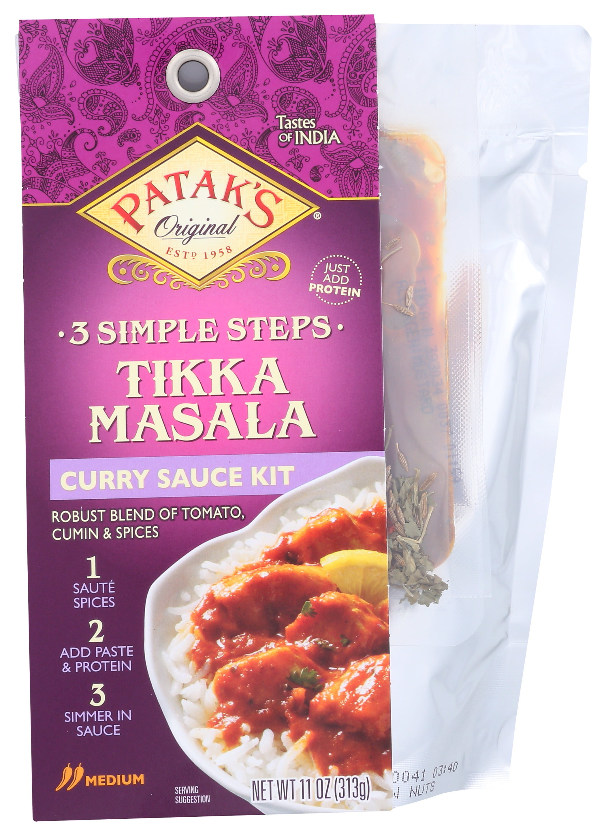 Patak's 3 Simple Steps Curry Sauce Kit, Tikka Masala - Walmart.com