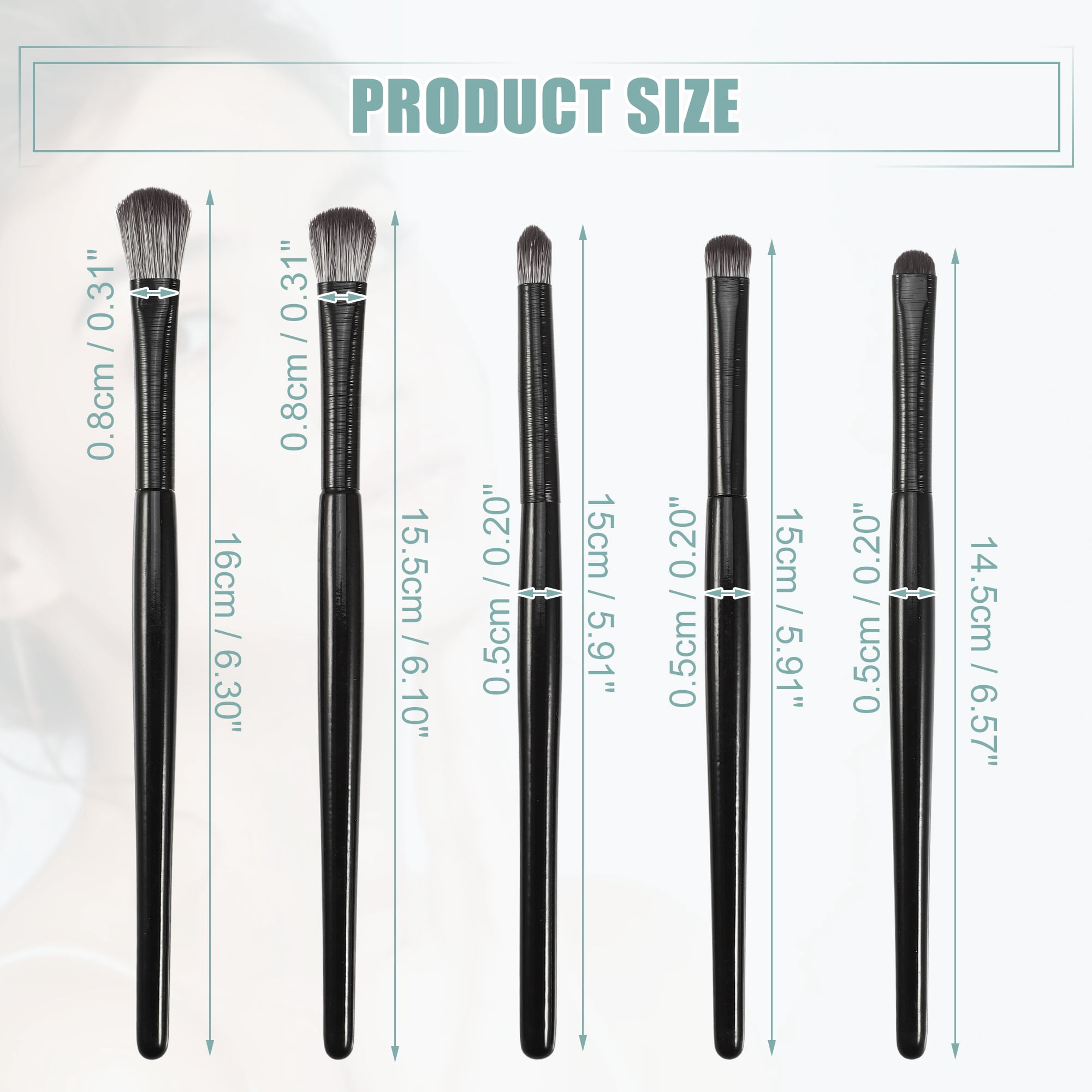 Unique Bargains 5pcs Makeup Brush Set, Face Concealer Brush, Eyeshadow Smudger Brush
