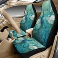 thumbnail image 3 of Xixirimido Leather Seat Cover Front Seats Only, Universal Fit Auto Front Seat Covers for Sedan Van SUV Truck 5 Pcs Set with Seatbelt Covers & Center Console Cover, Peacock Butterfly Floral, 3 of 8