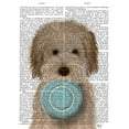 thumbnail image 2 of Fab Funky 26x32 White Modern Wood Framed Museum Art Print Titled - Labradoodle, Cream, Food Bowl, 2 of 4