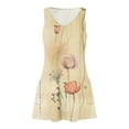 thumbnail image 4 of Viikei Women's Beach Sleeveless Dress,Women's Casual with Pockets Summer Floral Print Dress V-Neck Mini Dresses Yellow S, 4 of 6