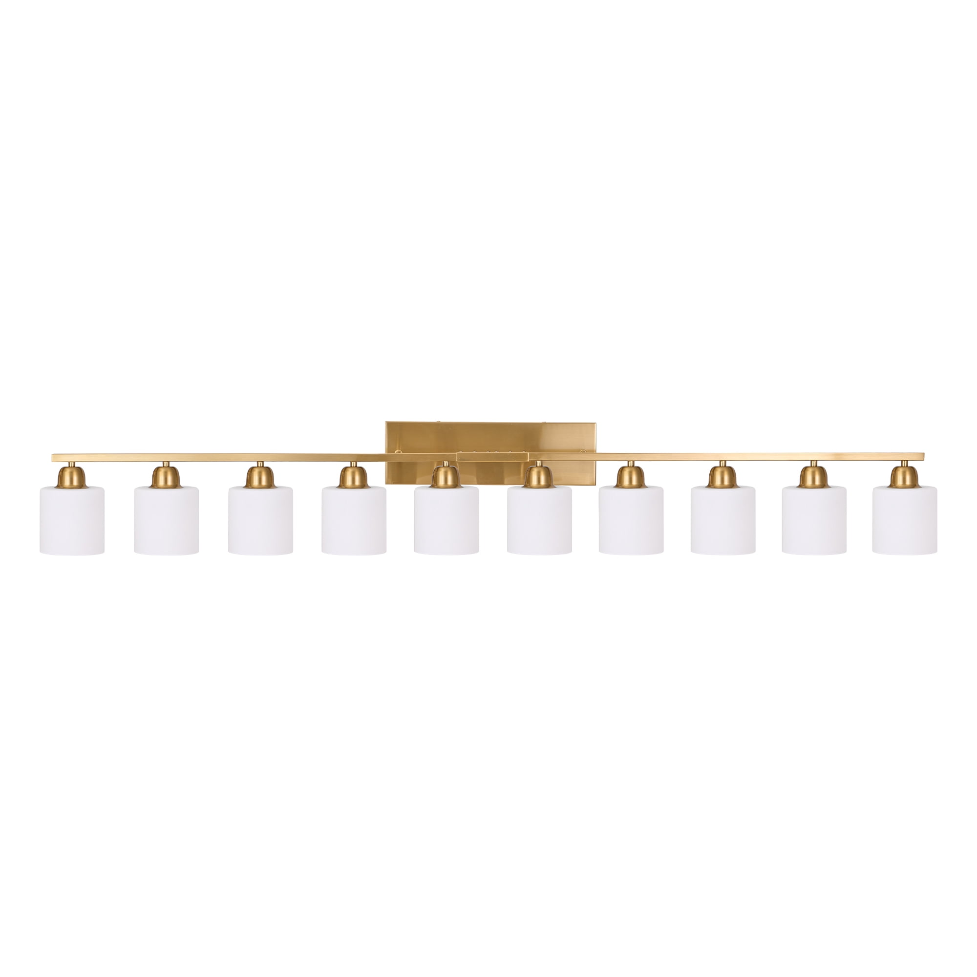 Miniyam 65 in 8 Light Gold Vanity Light for Bathroom, Wall-Mounted Fixtures Over Mirror, E26, No Bulbs Included