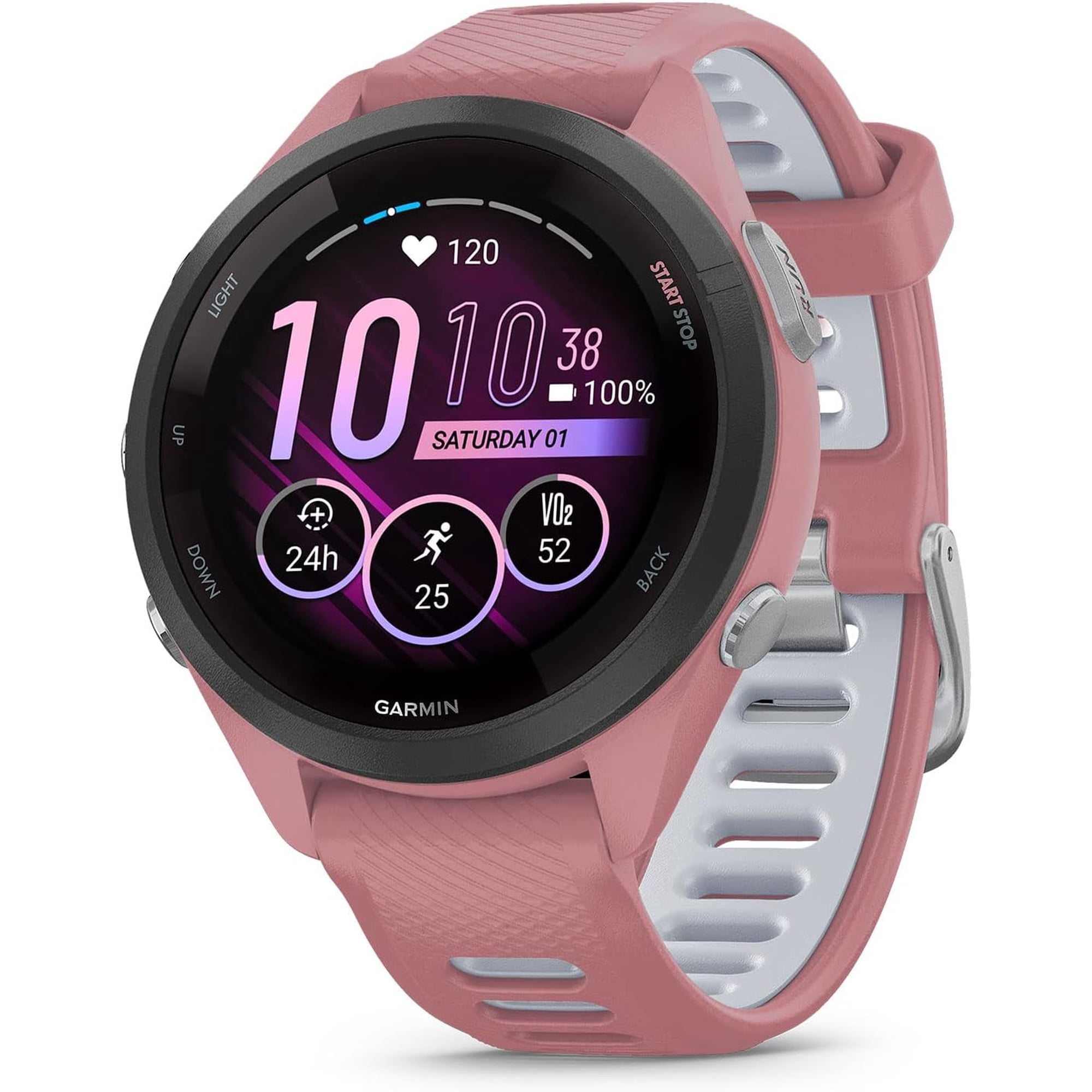 Garmin Forerunner 265S Running Smartwatch, Colorful AMOLED Display, Training Metrics and Recovery Insights, Light Pink (SOLD WITHOUT MANUFACTURER WARRANTY)