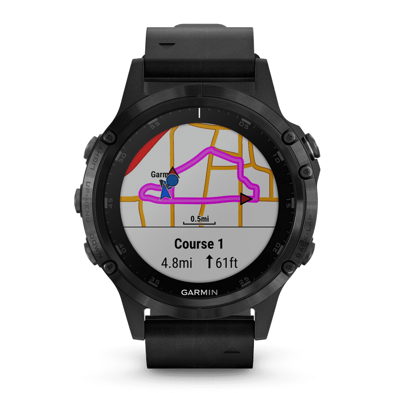 Fenix 5 Plus Sapphire Black with black leather band Walmart