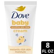 (2 pack) Baby Dove Sensitive Baby Cream Baby Skin Care Melanin-Rich Skin Nourishment Hypoallergenic and Non-Greasy, 8 Fl oz