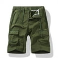 thumbnail image 2 of AXXD Gym Shorts Men Summer Casual Solid Zipper Button Pockets Elastic Waist Cropped Cargo Shorts Clearance, 2 of 4