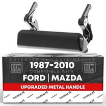 Exterior Front Driver & Passenger Door Handle Set - Compatible with 1993-2000 Ford Ranger (USA Type) - Textured Black, Plastic - OEM F37Z-1022405-A, ZZM0-59-420, F37Z-1022404-A, ZZM0-58-420