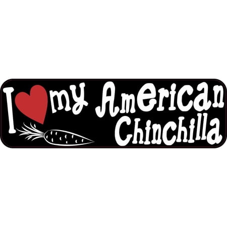 10in x 3in I Love My American Chinchilla Rabbit Magnet Magnetic Truck Magnets