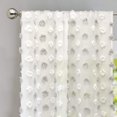 thumbnail image 1 of DriftAway Cortinas transparentes de lino con pompones texturizados, cortina con bolsillo para barra, 84 pulgadas, 2 paneles, juegos para sala de estar, granja, cortinas bohemias, color gris, semitrans, 1 of 1