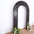 thumbnail image 2 of BalsaCircle 8 feet Black Payette Sequin Double Sided Open Arch Fitted Backdrop Stand Cover Party Events Decorations, 2 of 8