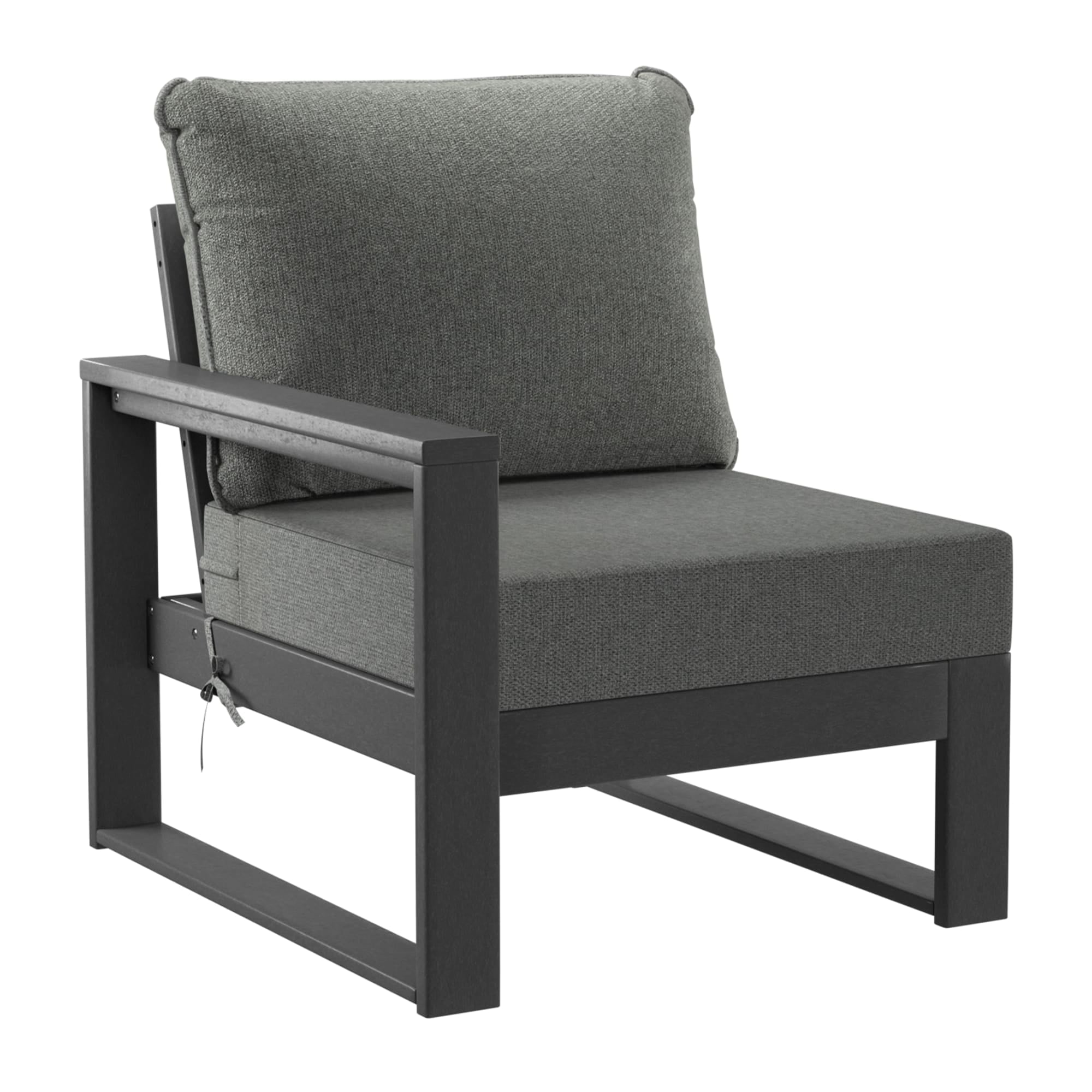 WestinTrends Montara Outdoor 4-Piece HDPE L-Shaped Modular Patio Sofa Furniture Set, Gray/Gray