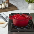 thumbnail image 3 of Smith & Clark 3-Quart Enameled Cast Iron Dutch Oven Round Pot with Lid, Red, 3 of 8