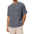 thumbnail image 2 of BiZtdJrK Summer Linen T Shirts for Men Plus Size Short Sleeve Round Neck Tee Tops Comfy Breathable Regular Fit Lounge Tees Gray M, 2 of 8