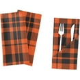 thumbnail image 5 of GZHJMY Halloween Cloth Napkin Orange Black Buffalo Plaid Kitchen Dining Table Decor for Cocktail Family Gathering Holiday Party Everyday Use Dinner Napkin Housewarming Gift 1 Pack 20" × 20", 5 of 6