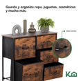 thumbnail image 3 of Cómoda Cajonera KingsHouse 5 Cajones de Tela Estructura de Acero 80x30x70 cm Cafe, 3 of 8