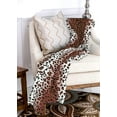 thumbnail image 2 of Brown White Leopard Animal Print Super Soft Warm Cozy Flannel Fleece Micro Plush Microfiber Bed Throw Blanket, 2 of 3