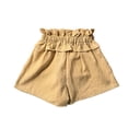 thumbnail image 4 of Gubotare Toddler Baby Girls Shorts Casual Summer Ruffled Elastic Waist Wide Leg Loose Bottoms 4T 5T (Khaki,4-5 Years), 4 of 4