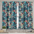 thumbnail image 2 of Ambesonne Vintage Valance & Curtain, Oval Cornered Squares, 55"x45", Multicolor, 2 of 6