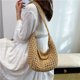 thumbnail image 4 of Tejido Tejer Mujeres Gran Capacidad Ladies Bolso Diario (marrón Claro), 4 of 9