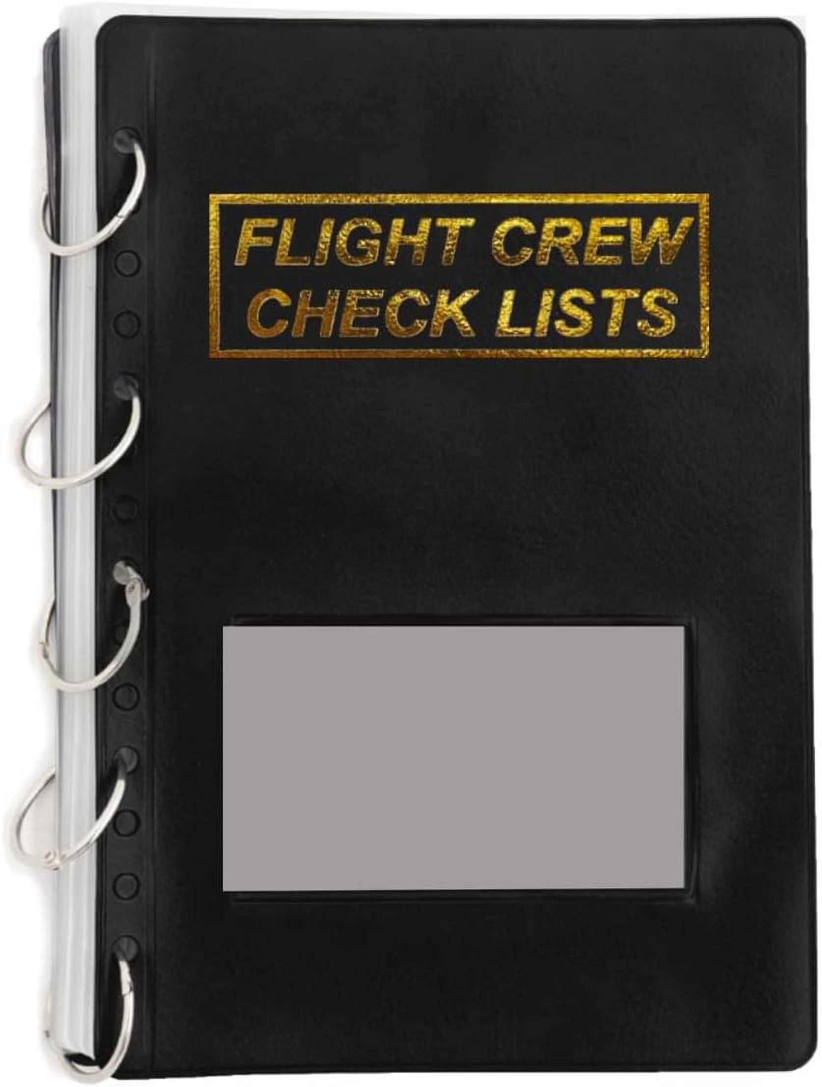 Flight Crew Checklist Binder (Maroon) with 5 Loose Leaf Rings - Includes 25 Sheet Protectors and Business Card Size Pocket ON Front Cover for Label, for 8" X 5" Paper