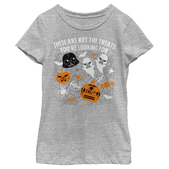Girl's Star Wars Halloween Not the Treats Graphic Tee Athletic Heather Large