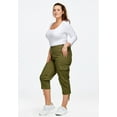 Ellos Women's Plus Size Stretch Cargo Capris Front and Side Pockets